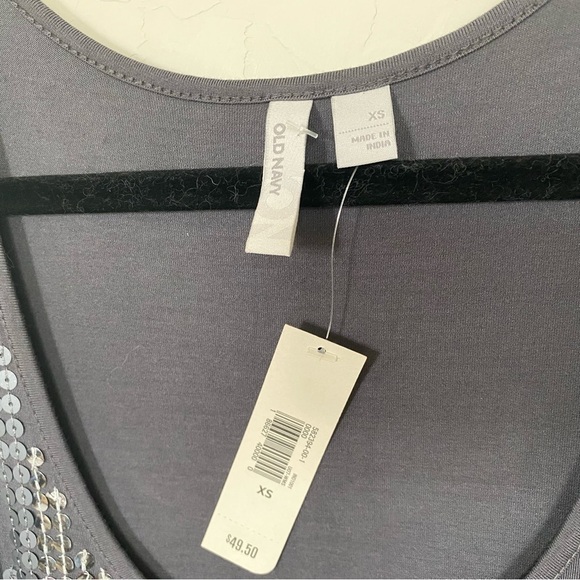 OLD NAVY Sequin Rayon Spandex Shift Grey Sleeveless Dress size XS - Picture 5 of 8
